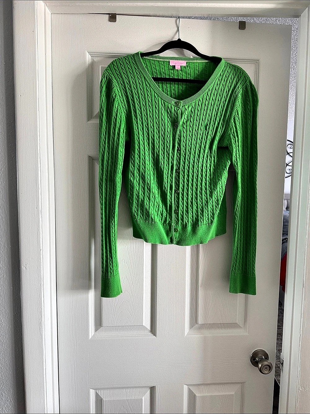 Lilly Pulitzer Cable Knit Crew Neck Cotton Sweater Large
